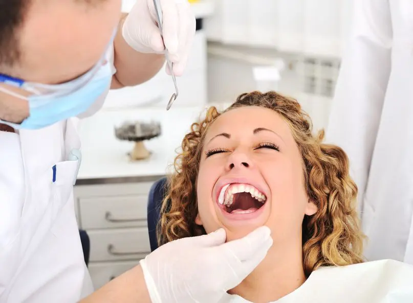 teeth checkup at dentist's office