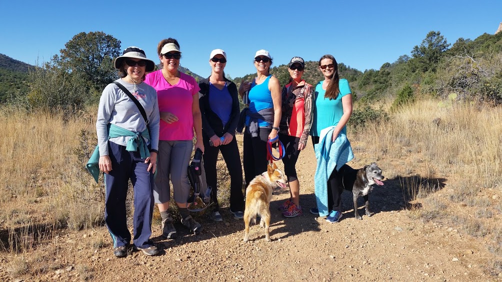 group of people hiking