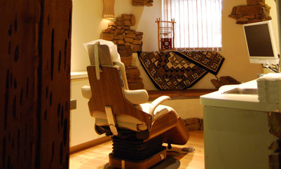 room with dentist chair and equipment