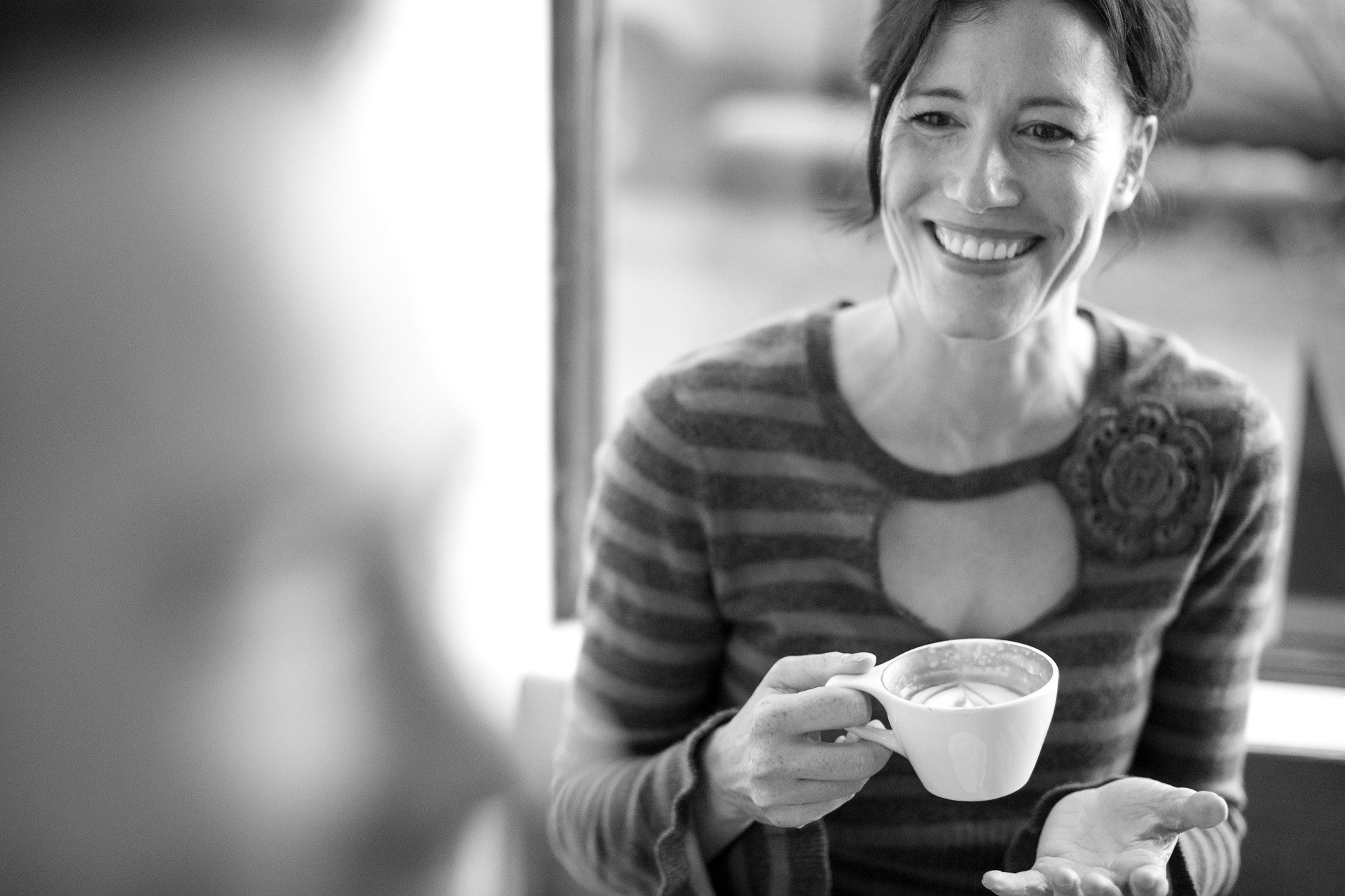 woman drinking coffee - natural teeth whitening